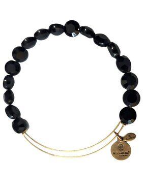 ALEX AND ANI Black Jet Luxe Infused With Energy Beaded Bangle Bracelet